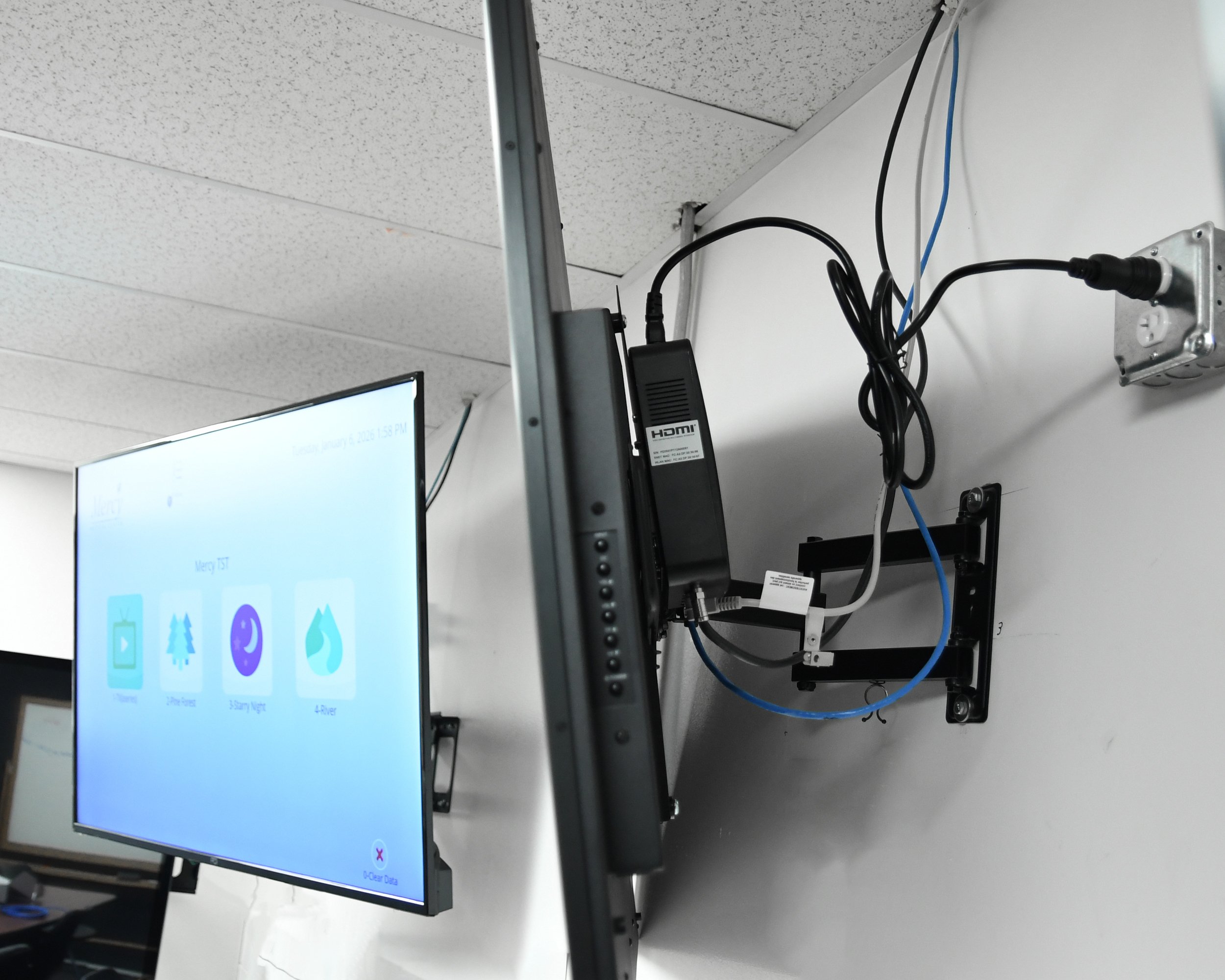 PDi TV BOX mounted to back of display