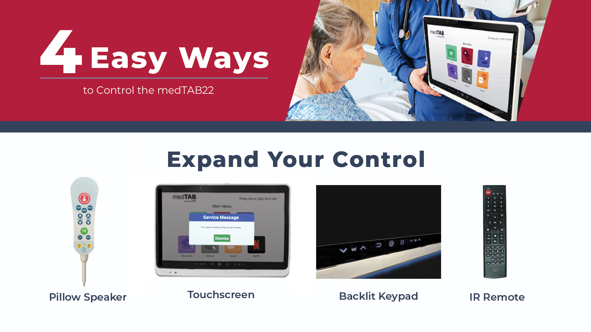 PDi medTAB22 Ways to Control Patient TV