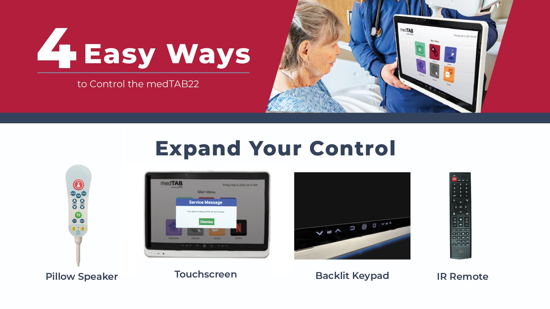 PDi medTAB22 Ways to Control Patient TV