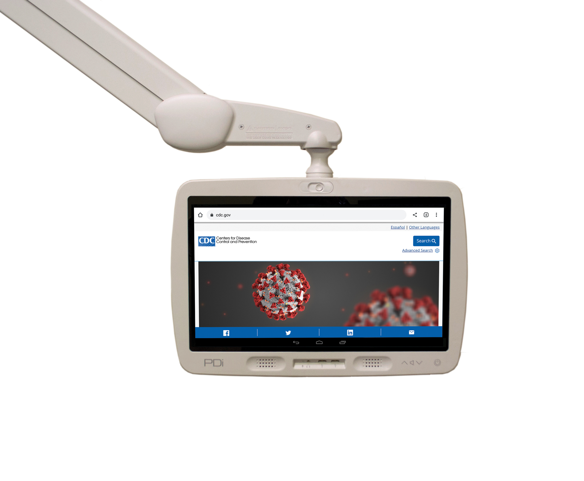 Product image of the medTAB19 healthcare television built by PDi Communication Systems, Inc. on an educational internet screen