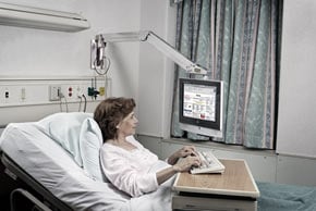 First interactive hospital computer-controlled television system.